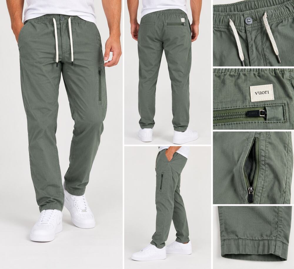 Vuori Ripstop Climber Pants Olive Green Drawstring Utility Hiking, Med